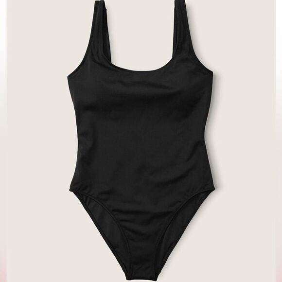 Victorias Secret Pink Swim One-piece Swimsuit Black Xlarge - Picture 1 of 6